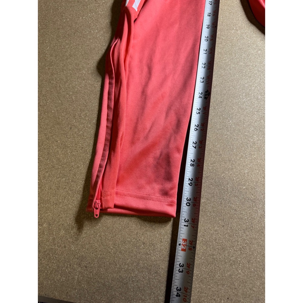Adidas Women Coral Pink Tiro Track Pants Aeroready 3-Stripe Ankle Zip Size M $89 - Picture 5 of 9